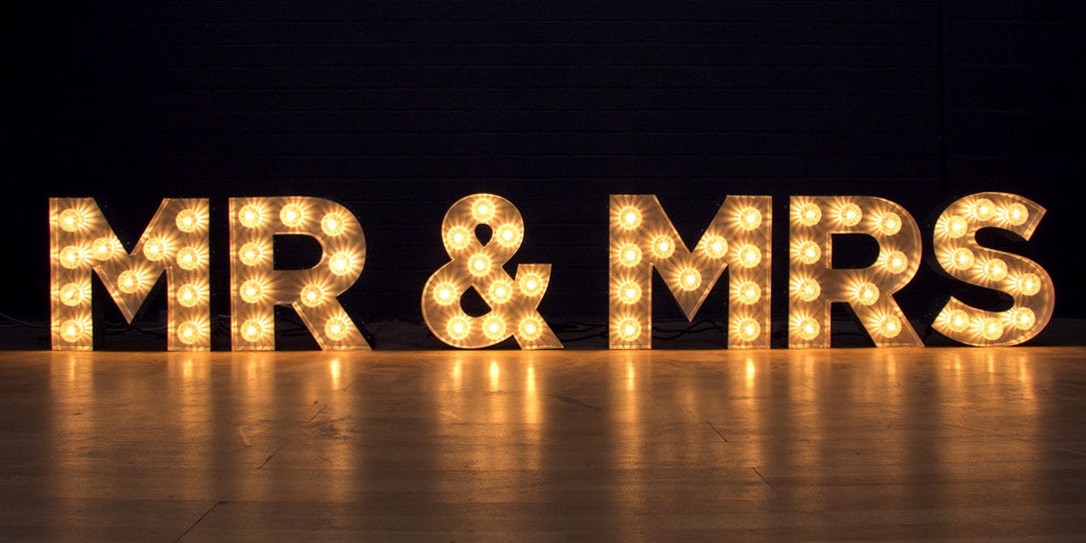 Mr and Mrs light up letters