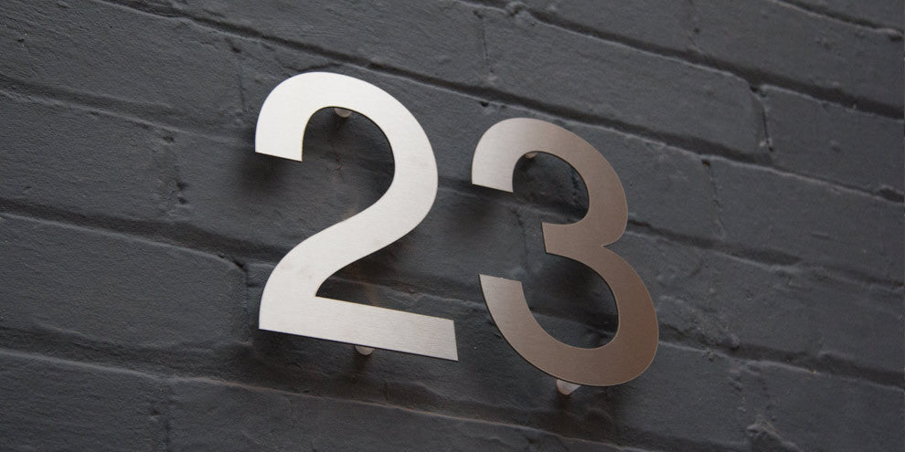 Modern House Numbers, Stainless Steel House Numbers, Designer House Numbers, Door Numbers, UK – Goodwin & Goodwin™ - London Sign Makers
