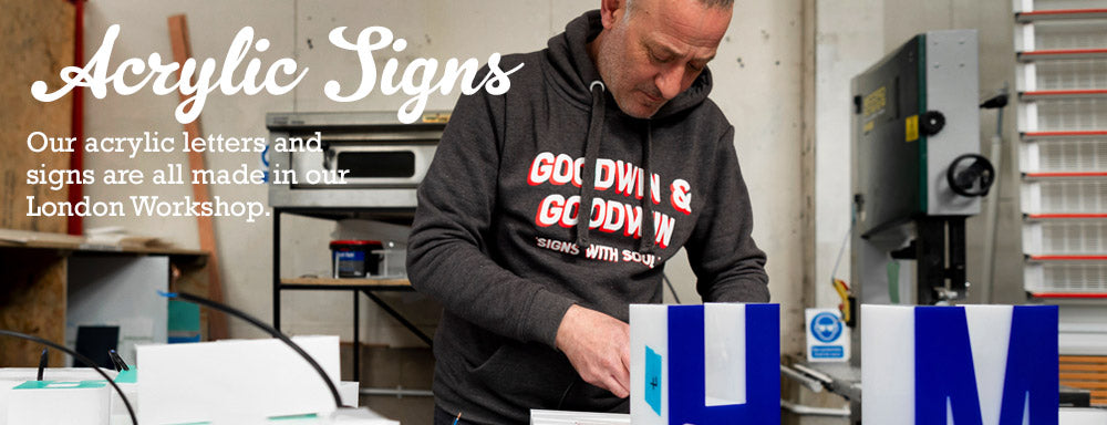 Acrylic sign and letter workshop London