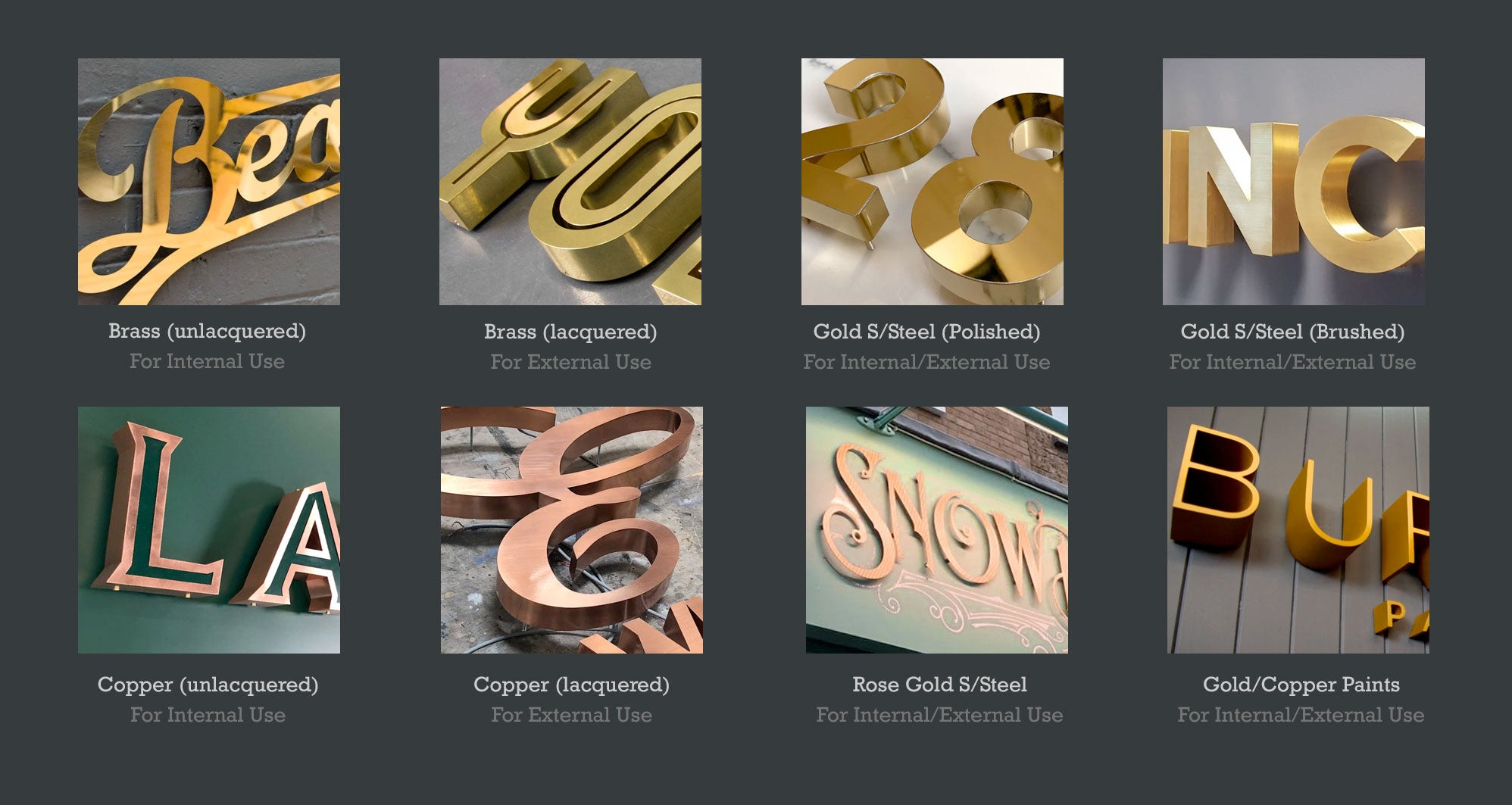 Brass Letter Types