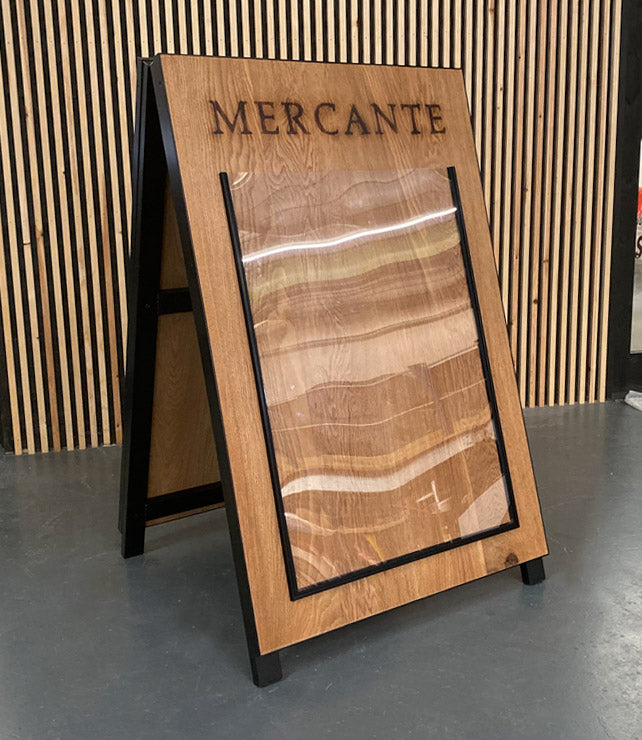 Branded/Burnt wooden 'A' Frame Sign