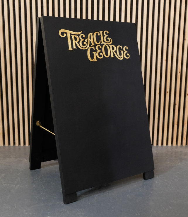 Gold Leaf Black Board 'A' Frame 