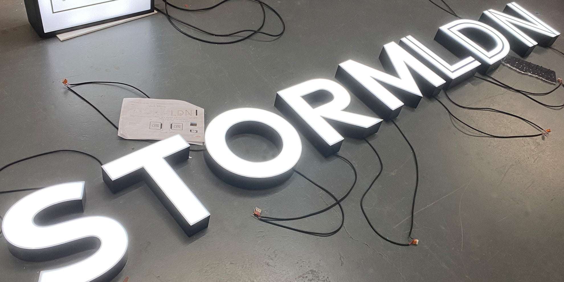 Illuminated Letters with black sides