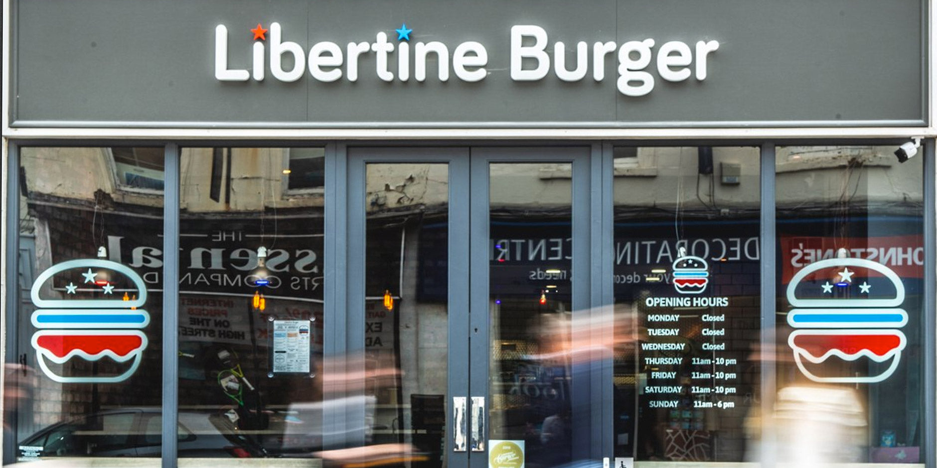 Libertine Burger Restaurant Signage