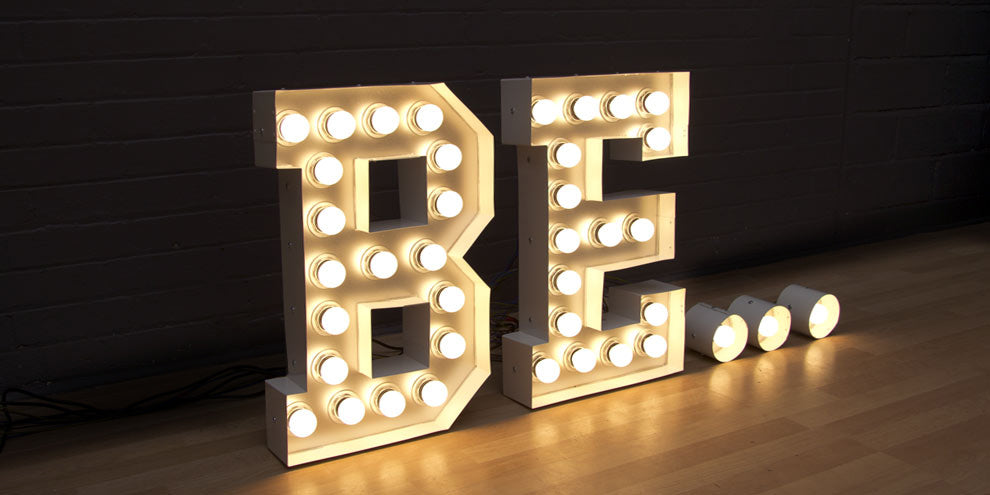 light up bulb letters UK