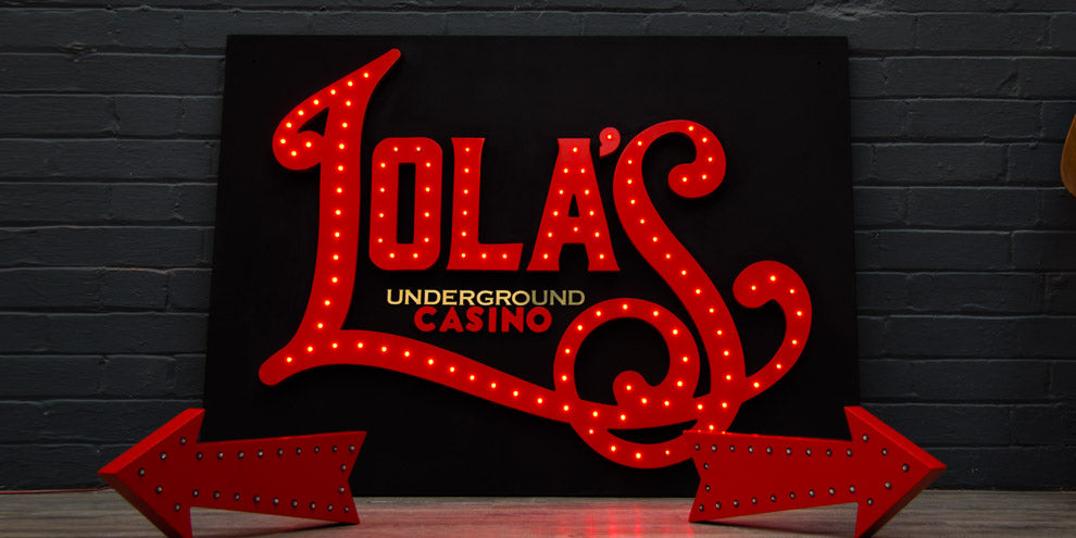 Lola's Underground Casino Sign