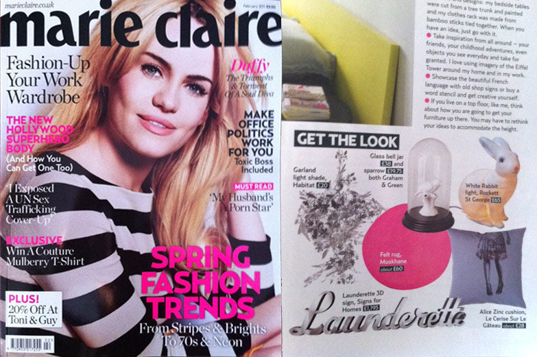 Marie Claire Launderette Sign