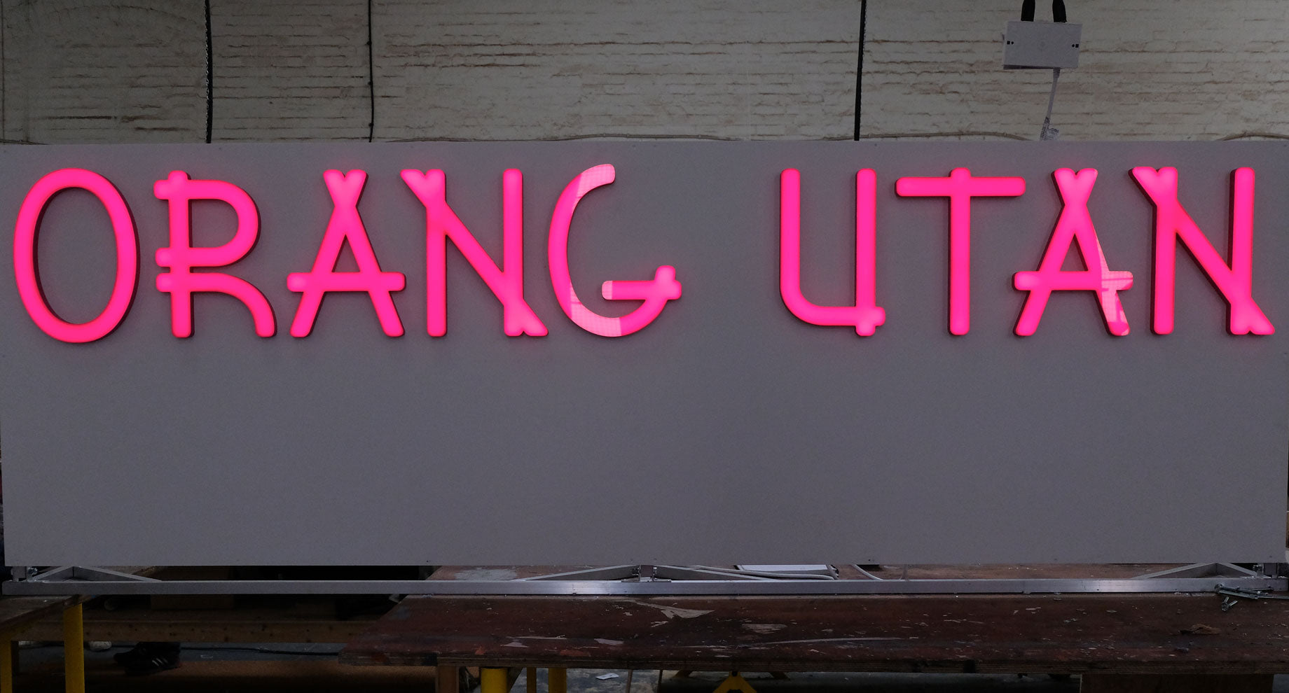 Pink faux LED neon sign