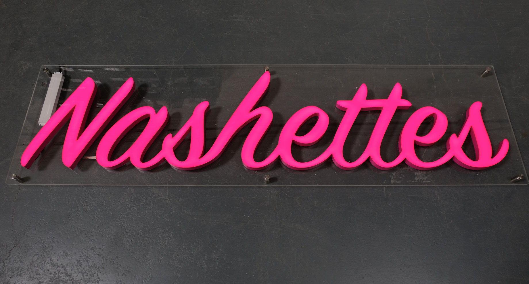 Pink faux LED neon sign