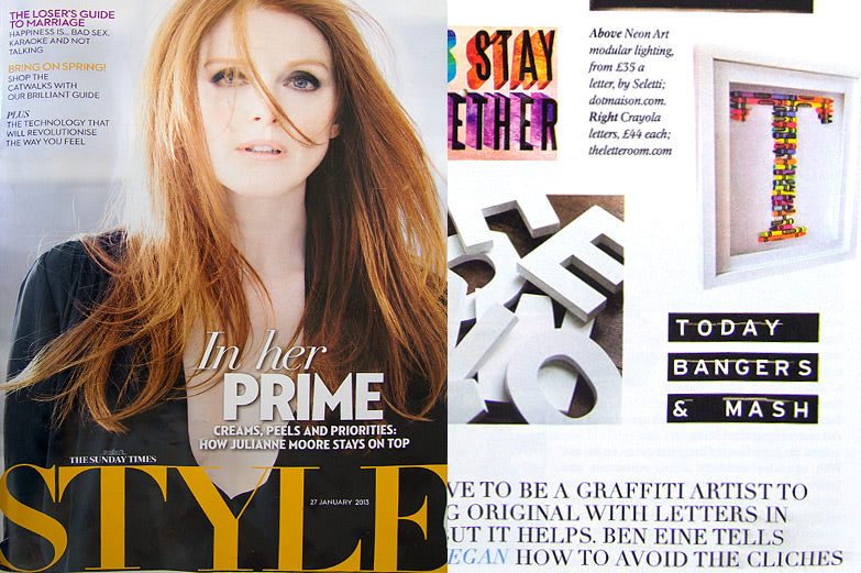 Sunday Times Style Magazine Jan 2013 Cinema Typographic Board