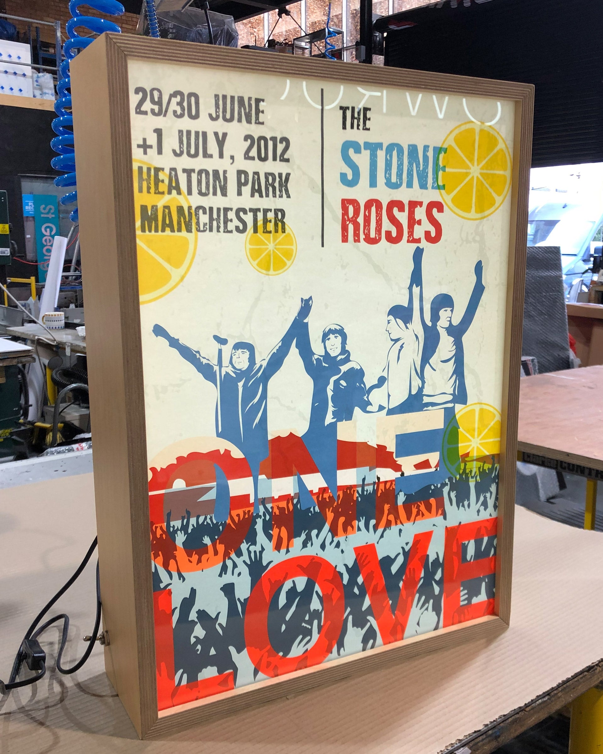 Wooden light box sign