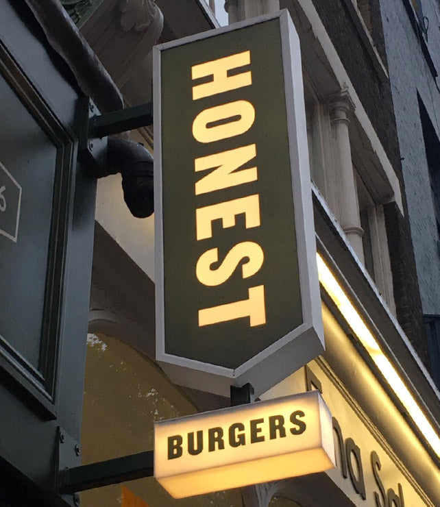 Honest Burger - Bespoke Signage London | Goodwin & Goodwin