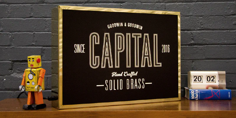 Brass Light Box – Brass Signs by Goodwin & Goodwin, London