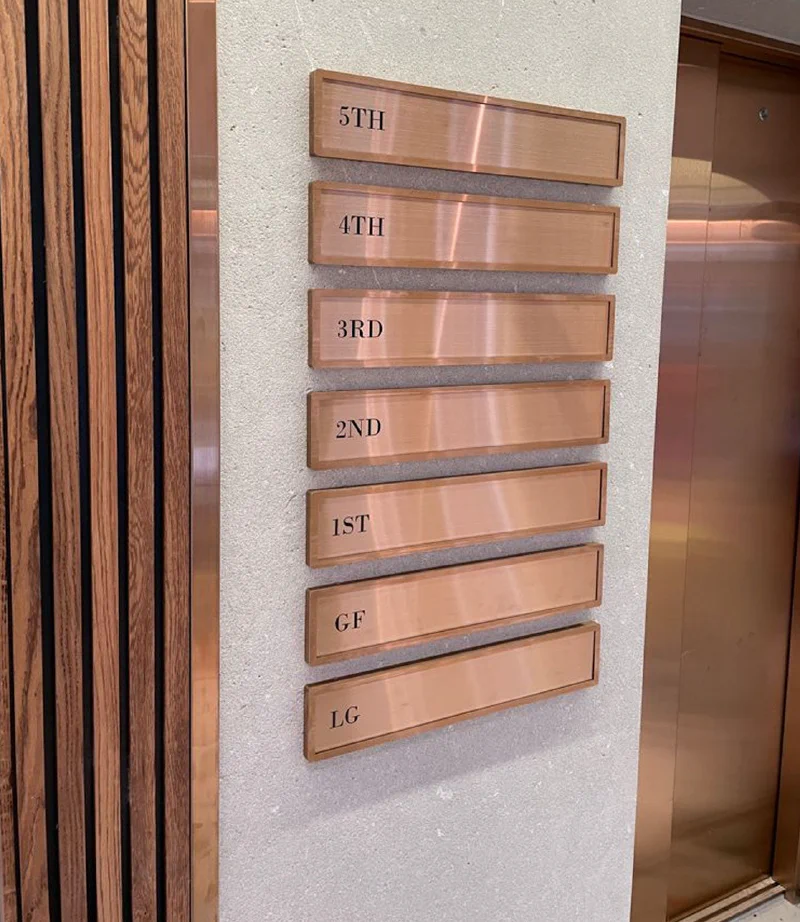 Copper Tenant Directory Signage – Brass Signs by Goodwin & Goodwin, London