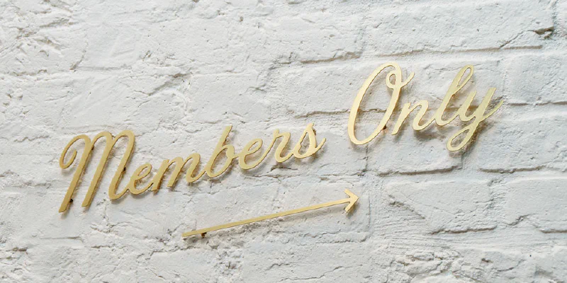 Members Only Brass Sign for The Wing – Brass Signs by Goodwin & Goodwin, London