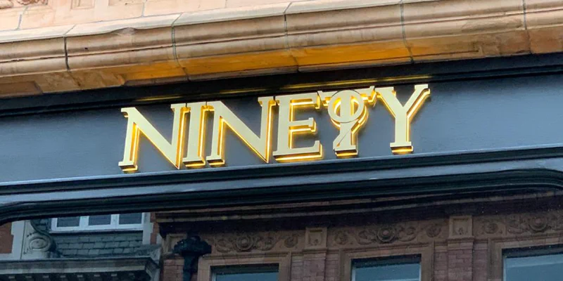 Ninety - Gold Brass Illuminated Letters – Brass Signs by Goodwin & Goodwin, London