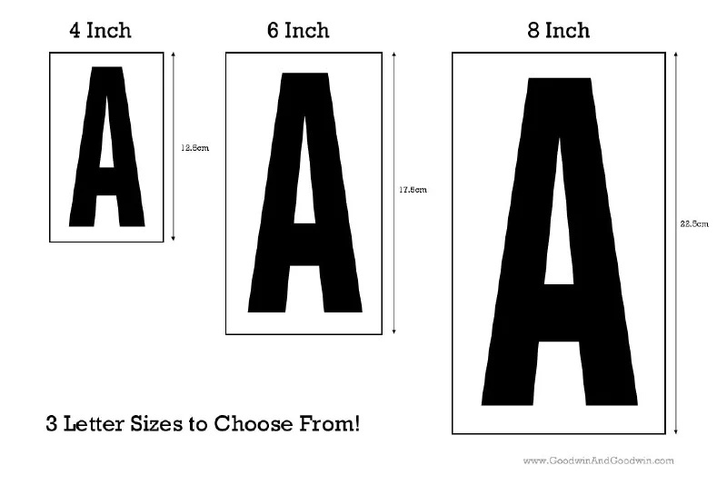 Cinema letter sizes Cinema letter sizes – Cinema Signs by Goodwin & Goodwin, London