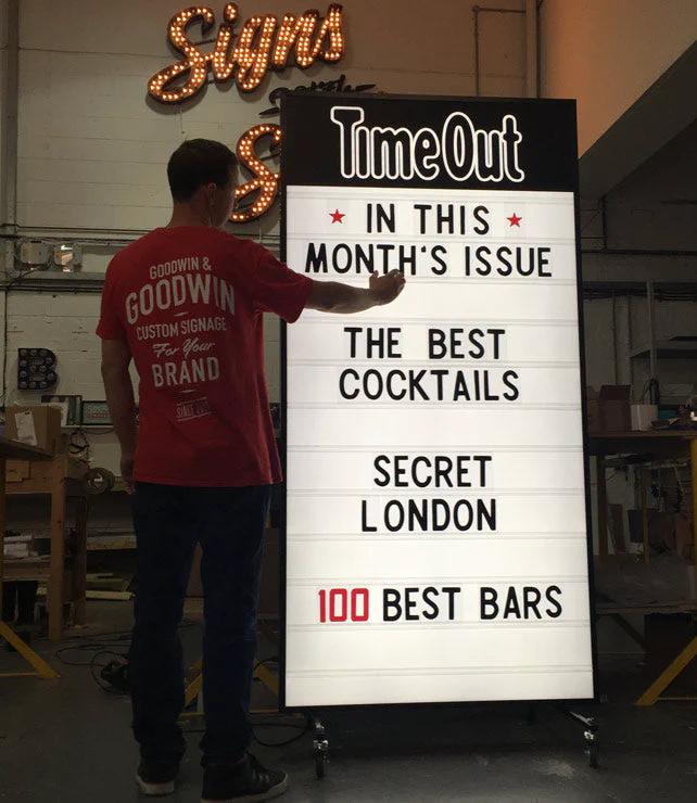 Timeout Magazine Cinema Sign Timeout Magazine Cinema Sign – Cinema Signs by Goodwin & Goodwin, London