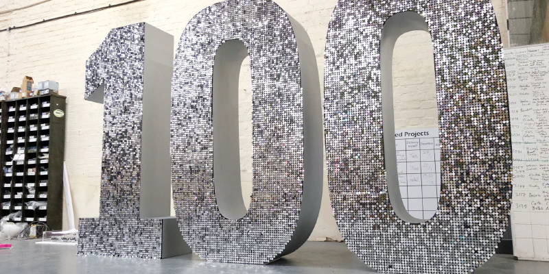 100 - Sequin Numbers 100 - Sequin Numbers – Giant Letters by Goodwin & Goodwin, London