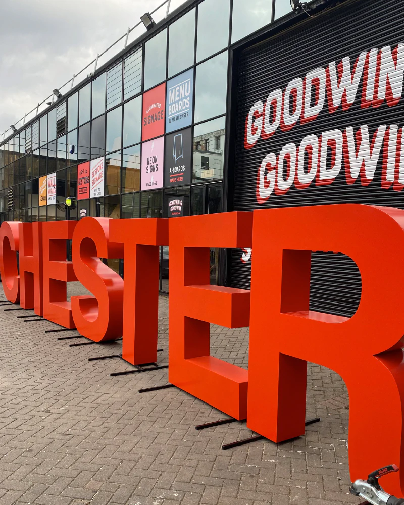 Giant Outdoor Letters - Chester Giant Outdoor Letters - Chester – Giant Letters by Goodwin & Goodwin, London