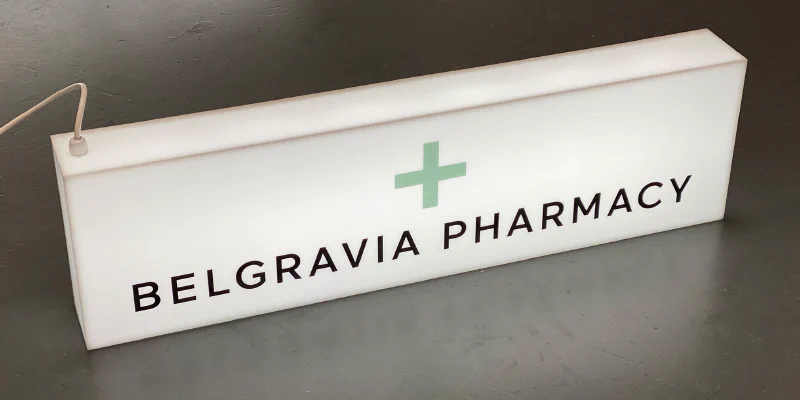 Pharmacy lightbox Pharmacy lightbox – Light Boxes by Goodwin & Goodwin, London