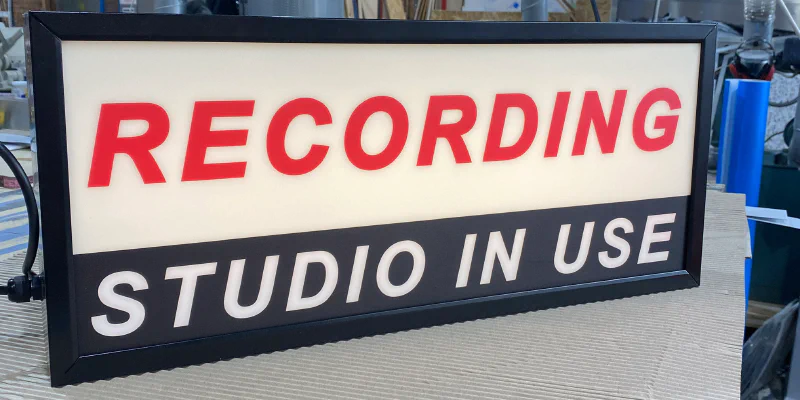 Recording studio lightbox Recording studio lightbox – Light Boxes by Goodwin & Goodwin, London