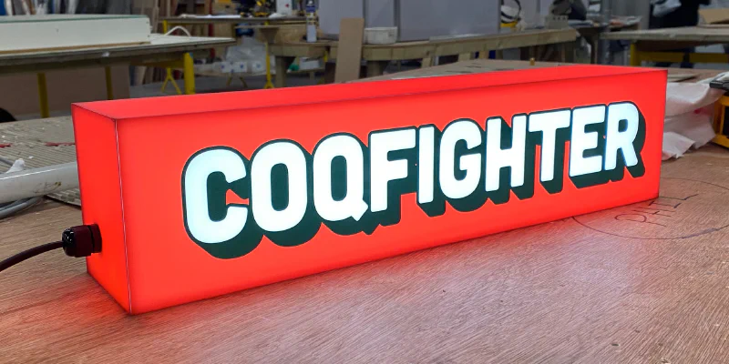 Red lightbox Red lightbox – Light Boxes by Goodwin & Goodwin, London
