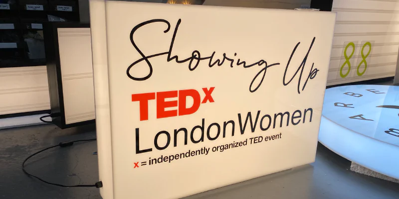 Ted x lightbox sign Ted x lightbox sign – Light Boxes by Goodwin & Goodwin, London