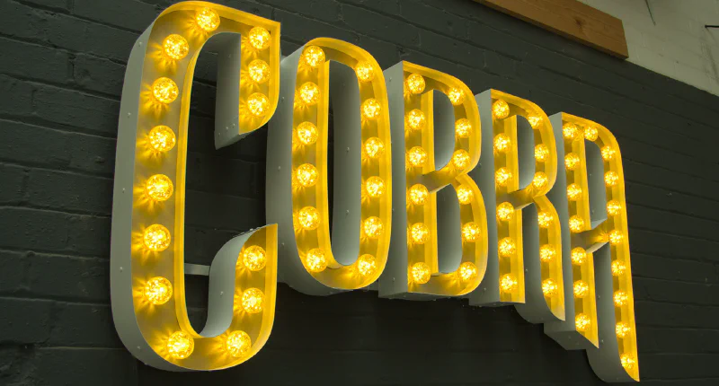 Cobra Beer light up letters Cobra Beer light up letters – Light Up Letters by Goodwin & Goodwin, London