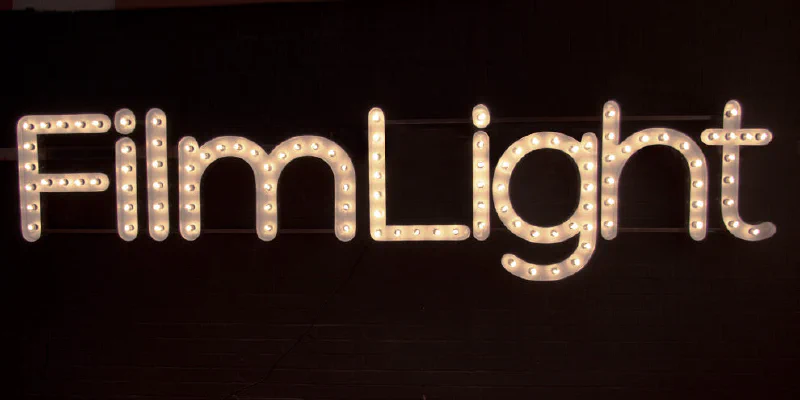 Filmlight sign with incandescent bulbs Filmlight sign with incandescent bulbs – Light Up Letters by Goodwin & Goodwin, London