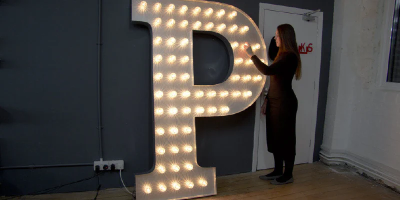 Giant light up letter P Giant light up letter P – Light Up Letters by Goodwin & Goodwin, London
