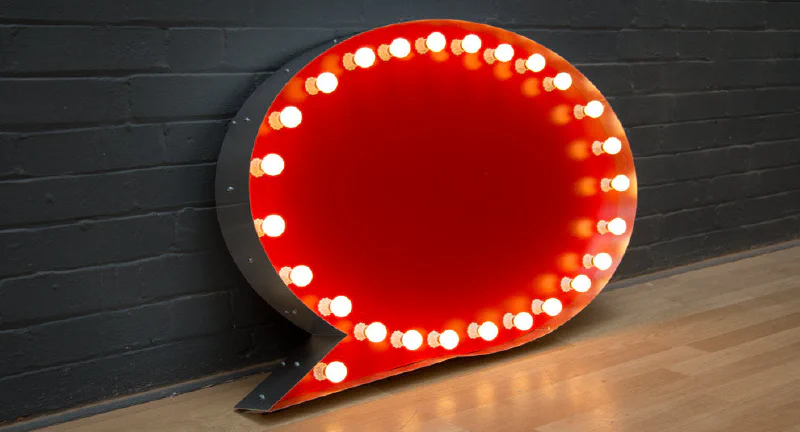 Illuminated Speech Bubble Illuminated Speech Bubble – Light Up Letters by Goodwin & Goodwin, London