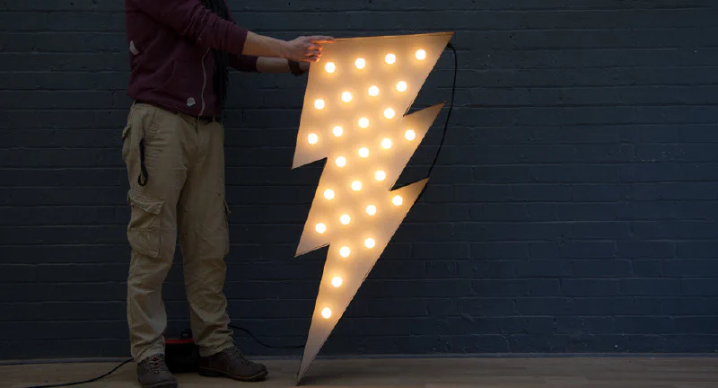 Lightning Bolt light up sign Lightning Bolt light up sign – Light Up Letters by Goodwin & Goodwin, London