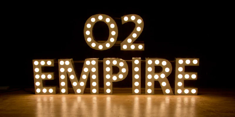 O2 Empire Sign O2 Empire Sign – Light Up Letters by Goodwin & Goodwin, London