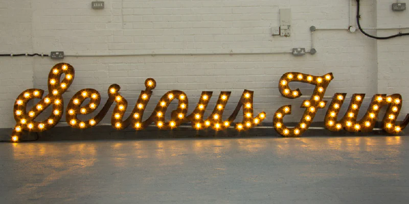Serious Fun - Rusted Script Serious Fun - Rusted Script – Light Up Letters by Goodwin & Goodwin, London
