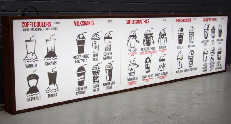 Lightbox Menu Sign Lightbox Menu Sign – Menu Signs, Menu Boards & Menu Cases by Goodwin & Goodwin, London