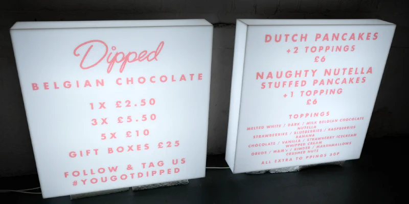 Menu Lighbox Menu Lighbox – Menu Signs, Menu Boards & Menu Cases by Goodwin & Goodwin, London