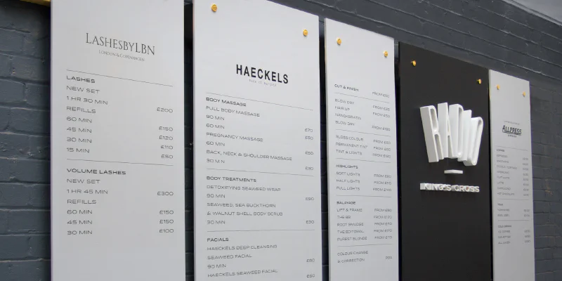 Painted Menu with brass fittings Painted Menu with brass fittings – Menu Signs, Menu Boards & Menu Cases by Goodwin & Goodwin, London