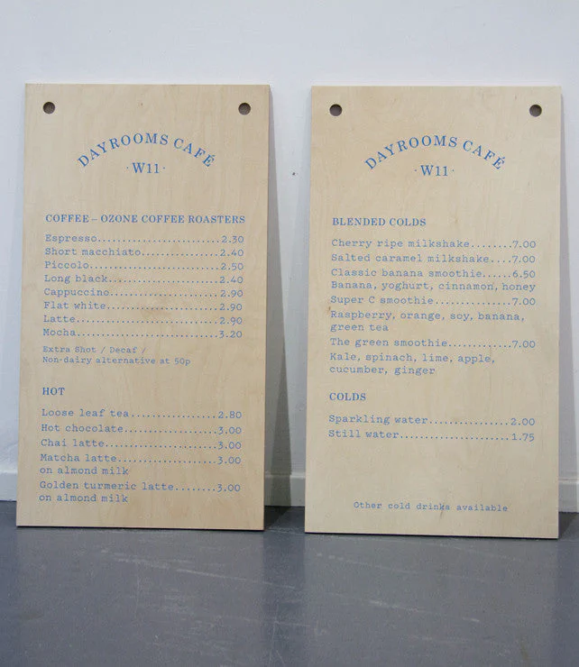 Plywood Menus Plywood Menus – Menu Signs, Menu Boards & Menu Cases by Goodwin & Goodwin, London