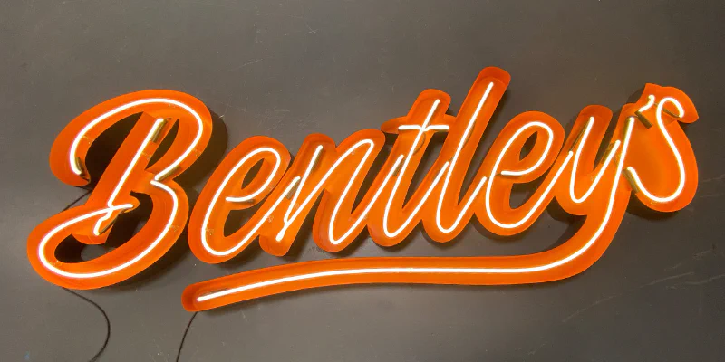 Bentleys Neon Sign Bentleys Neon Sign – Real Glass Neon Signs by Goodwin & Goodwin, London