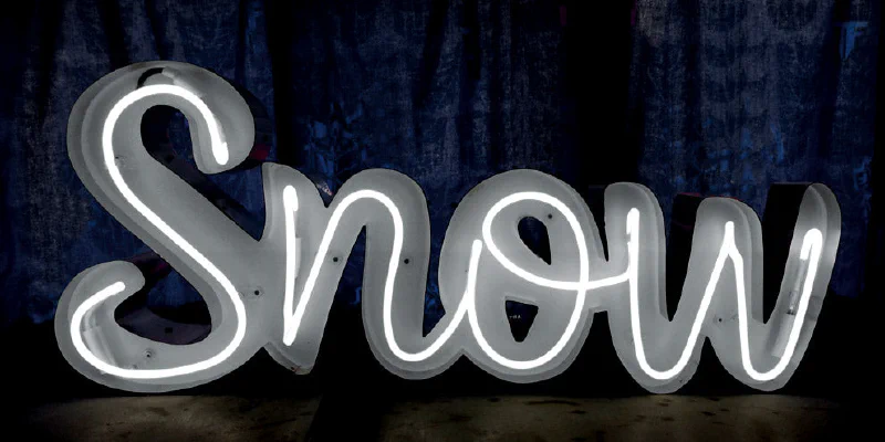 Neon Sign Snow Neon Sign Snow – Real Glass Neon Signs by Goodwin & Goodwin, London