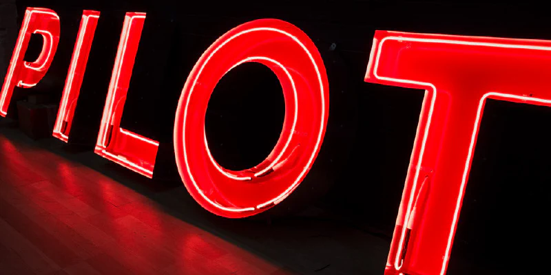 Pilot 'Double' Neon Sign Pilot 'Double' Neon Sign – Real Glass Neon Signs by Goodwin & Goodwin, London
