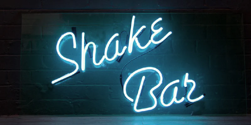 Shake Bar Neon Sign Shake Bar Neon Sign – Real Glass Neon Signs by Goodwin & Goodwin, London