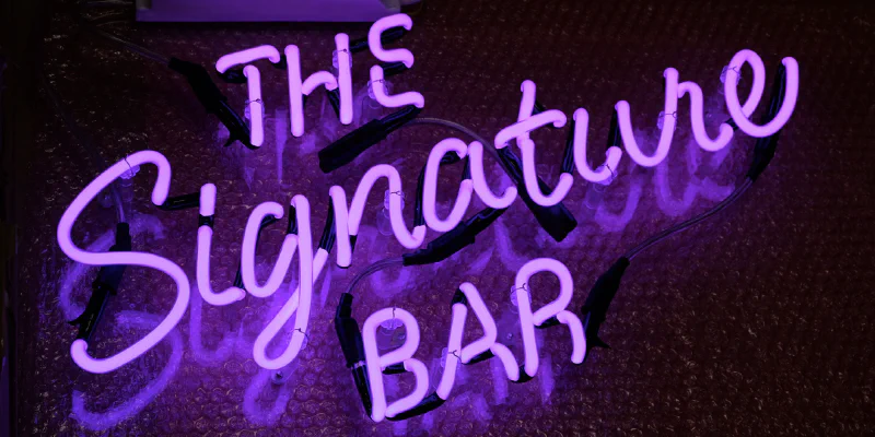 Signature bar neon sign Signature bar neon sign – Real Glass Neon Signs by Goodwin & Goodwin, London