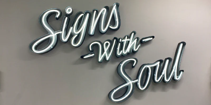 Signs with Soul neon sign Signs with Soul neon sign – Real Glass Neon Signs by Goodwin & Goodwin, London