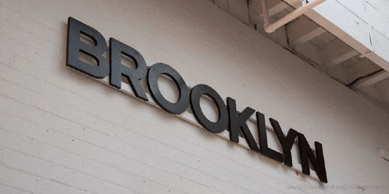 Brooklyn Timber Sign – Restaurant Signs by Goodwin & Goodwin, London