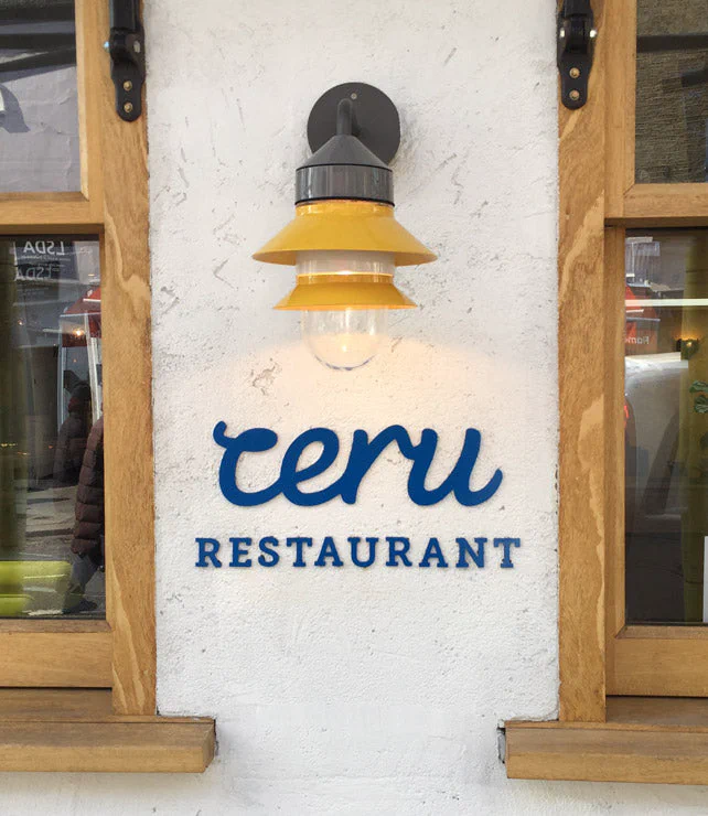 Ceru Restaurant Sign – Restaurant Signs by Goodwin & Goodwin, London