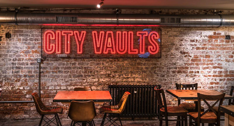 City Vaults – Restaurant Signs by Goodwin & Goodwin, London