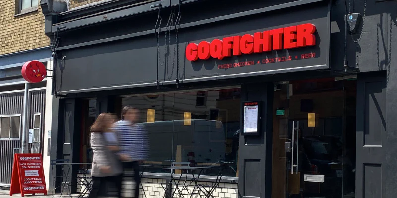 Coqfighter Restaurant Signage – Restaurant Signs by Goodwin & Goodwin, London