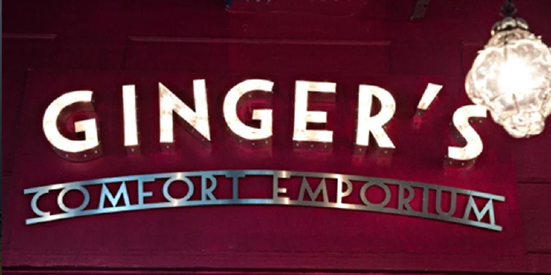 Gingers Comfort Emporium sign – Restaurant Signs by Goodwin & Goodwin, London